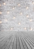 Old White Brick Wall Lights Photography Backdrop