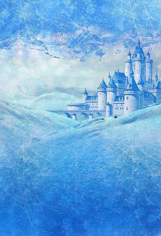 Castle Backdrops Ice Backdrops Blue Backgrounds S-3108