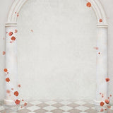 White Wall Fantasy Red Flowers Photography Backdrop S-3121