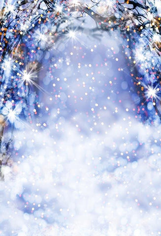 Season Background Winter Backdrop Snowy Backdrop White Snowflake S-3177