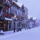 Christmas Snow Street Town Backdrop for Picture S-3184