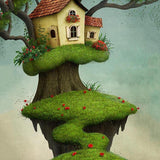 Tree House Cartoon Fairytale Backdrops for Photography S-3188