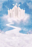 Castle Backdrops Sky Backdrops White And Blue Backgrounds S-3215