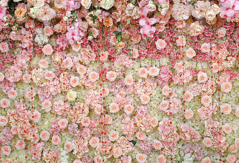 Fondo de Boda con Flores Rosadas y Rosas Blancas SH-1010