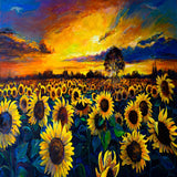 Girasol telón de fondo pintura verano foto telón de fondo SH-1085