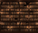 Vintage Books Bookshelf with Candle Lighting Photography Backdrop