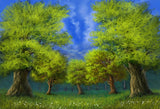 Green Tree  Fine Art Painting  Photo Booth Backdrop