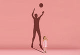 Pink Volleyball Player Shadows Backdrop for Photos