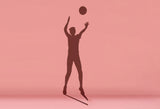 Pink Volleyball Player Shadows Backdrop for Photos