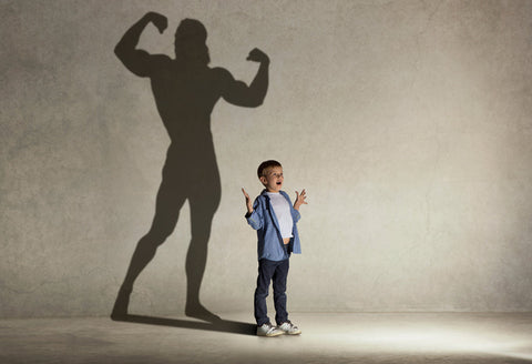 Athletic Bodybuilder Dreaming Shadows Photo Backdrop