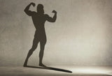 Athletic Bodybuilder Dreaming Shadows Photo Backdrop