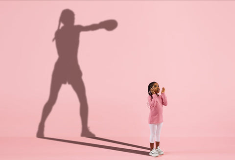 Boxer Gril Shadows Pink  Backdrop for Photography