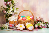 Spring Flowers Easter Eggs Photo Booth Backdrop SH099