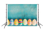 Easter Eggs Blue Wall Photo Booth Backdrop SH104