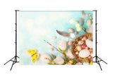 Easter Backdrop Easter Eggs Spring Flowers Backdrop for Photos SH151