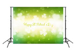 Happy St. Patrick's Day Green Bokeh Photo Studio Backdrop SH161