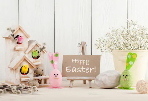 Happy Easter Day Bunny Easter Eggs  Backdrop for Photography SH200