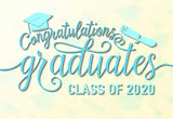 Royal Blue Graduation Congratulations Class Of  2020 Photo Backdrop SH-252