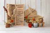 Rustic Wood Door Backdfrop for Photography SH611