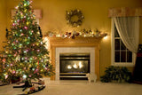 Fireplace Christmas Tree Christmas Background for Studio Photo Shoot