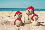 Christmas in July  Snowman Beach Photo Backdrop