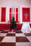 Telón de Fondo Rojo de Decoración de Navidad de Habitación para Estudio Fotográfico ST-474