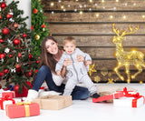 Fondo de Madera de Alce con Luz Brillante para Árbol de Navidad TKH1559