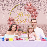 Pink Sparkling Diamond Garland Birthday Backdrop