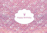 Mermaid Happy Birthday Custom Photography Bakckdrop