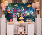 Space Theme  Birthday Party Bakckdrop