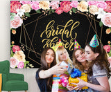 Gold and Black  Bridal Shower Photo Booth Bakckdrop