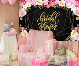 Gold and Black  Bridal Shower Photo Booth Bakckdrop