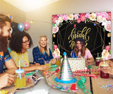 Gold and Black  Bridal Shower Photo Booth Bakckdrop