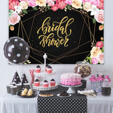 Gold and Black  Bridal Shower Photo Booth Bakckdrop