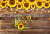 Fondo de Madera para Fiesta de Cumpleaños de Girasol TKH1602