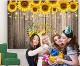 Fondo de Decoración de Girasol de Feliz Cumpleaños TKH1603