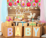 Oh Baby Floral Baby Shower Photo Backdrops