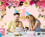 1st  Floral Birthday Photography Backdrops