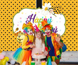 Happy Bee Birthday Photo Booth Bakckdrop 