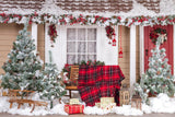 Cotton Christmas Decoration House Box Gift Backdrop DBD-H19184