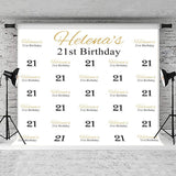 Telón de Fondo Individualizado de 21º Cumpleaños de Banner Dorado Personalizado de Cumpleaños Telón de Fondo de Paso y Repita de Fotomatón DBD18