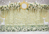 White Flowers Wall Photo Backdrops for Party Events Decoration LV-105