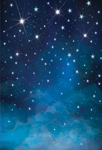 Night Sky Sparkle Stars White Clouds Backdrop for Photography