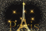 Gold Eiffel Tower Sparkle Paris Backdrop for Photography LV-1210