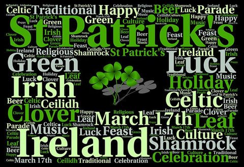 Happy Saint Patrick's Day  Word Cloud Photography Backdrop LV-1331