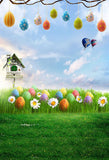 Easter Eggs  Spring Green Grass Backdrop for Photo Booth LV-1359