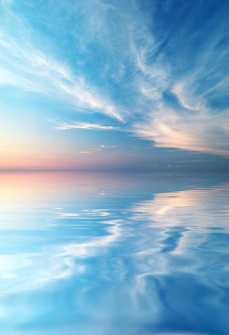 Sky Background Water Reflection Clouds Sunset Glow Backdrop