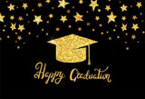 Graduation  Black Gold Photo Backdrop LV-1750