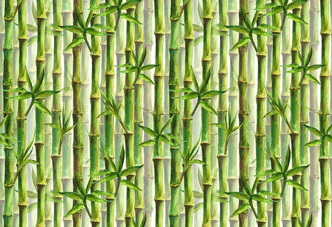 Green Bamboo Forest Watercolor Painting Botanical Backdrop