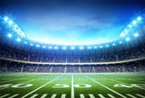 Football Field Stadium Green Grass Lights Photography Backdrop LV-239